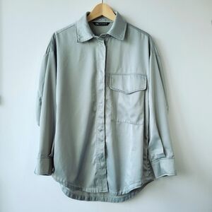 Zara Oversized Satin Effect Overshirt